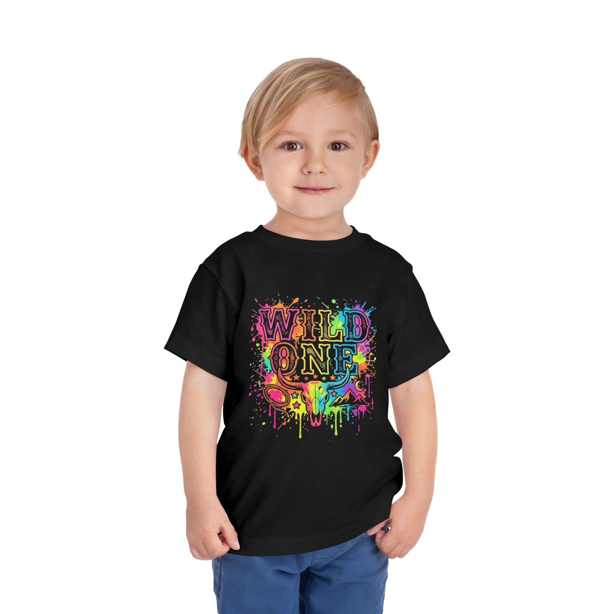 Wild One Toddler Tee — Colorful Paint Splash Birthday Shirt