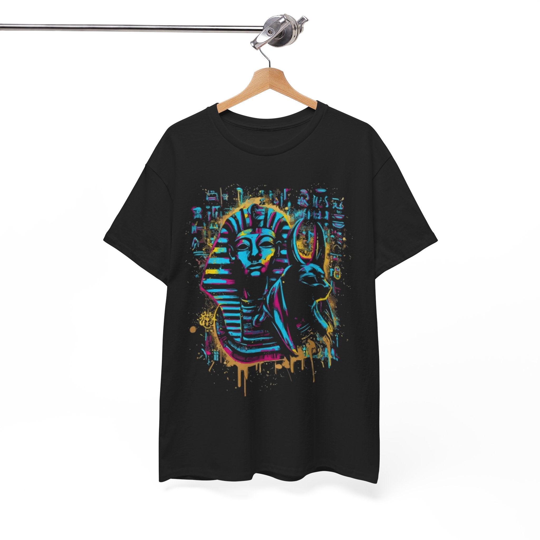 Pharaoh Street Art T-Shirt — Neon Egyptian King Graphic Tee