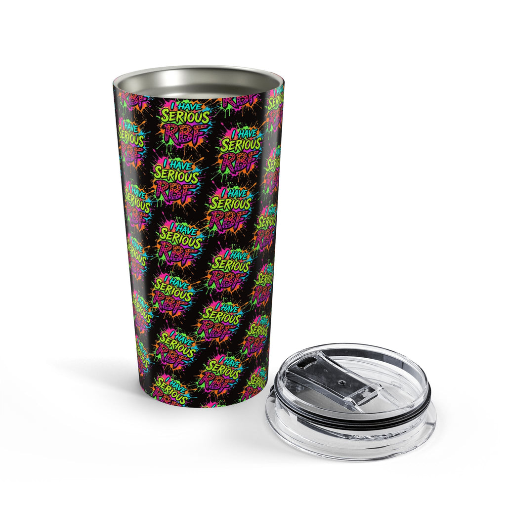 20oz Tumbler — 'Serious Vibes' Neon Tie-Dye Travel Mug
