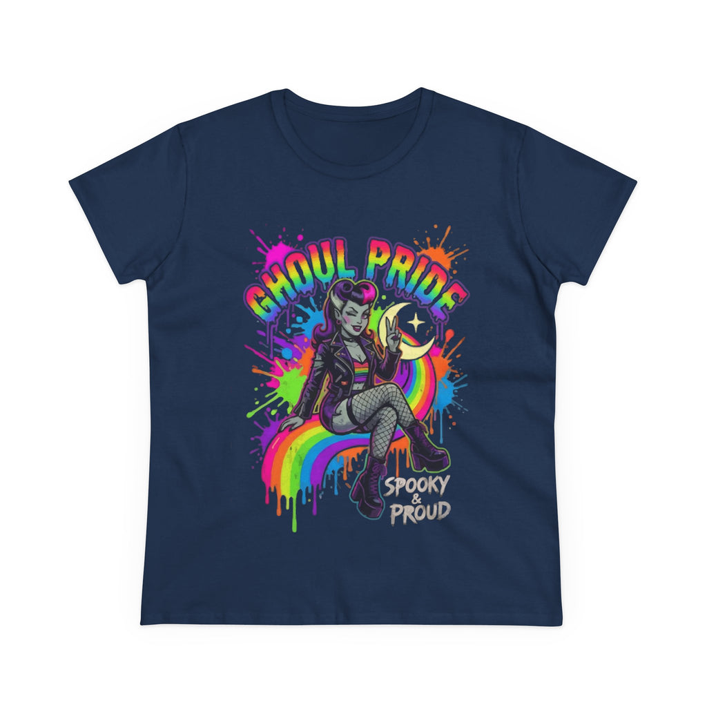 Ghoul Pride Rainbow Tee — Spooky Proud Halloween Shirt for Women