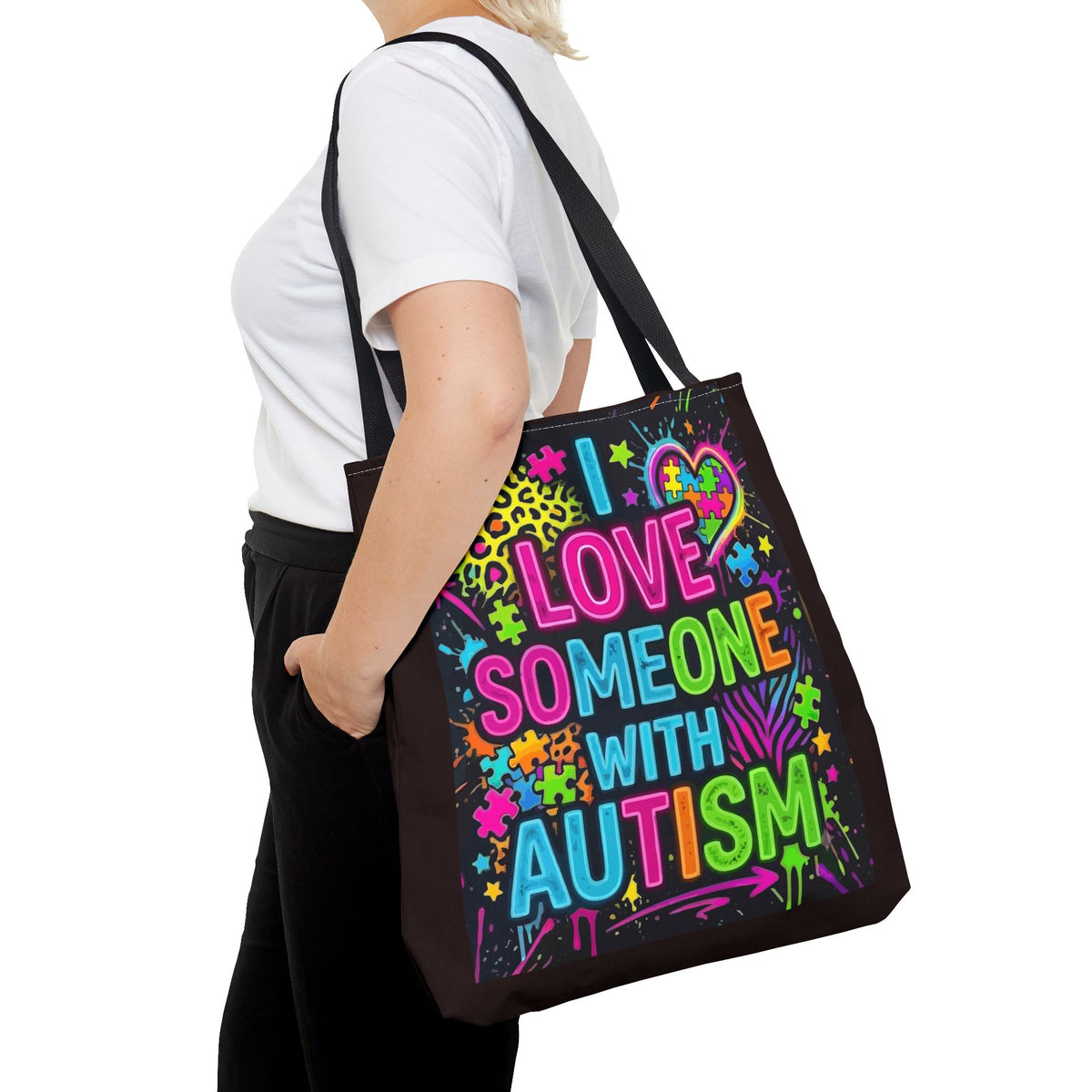 Love Someone with Autism Awareness Tote Bag