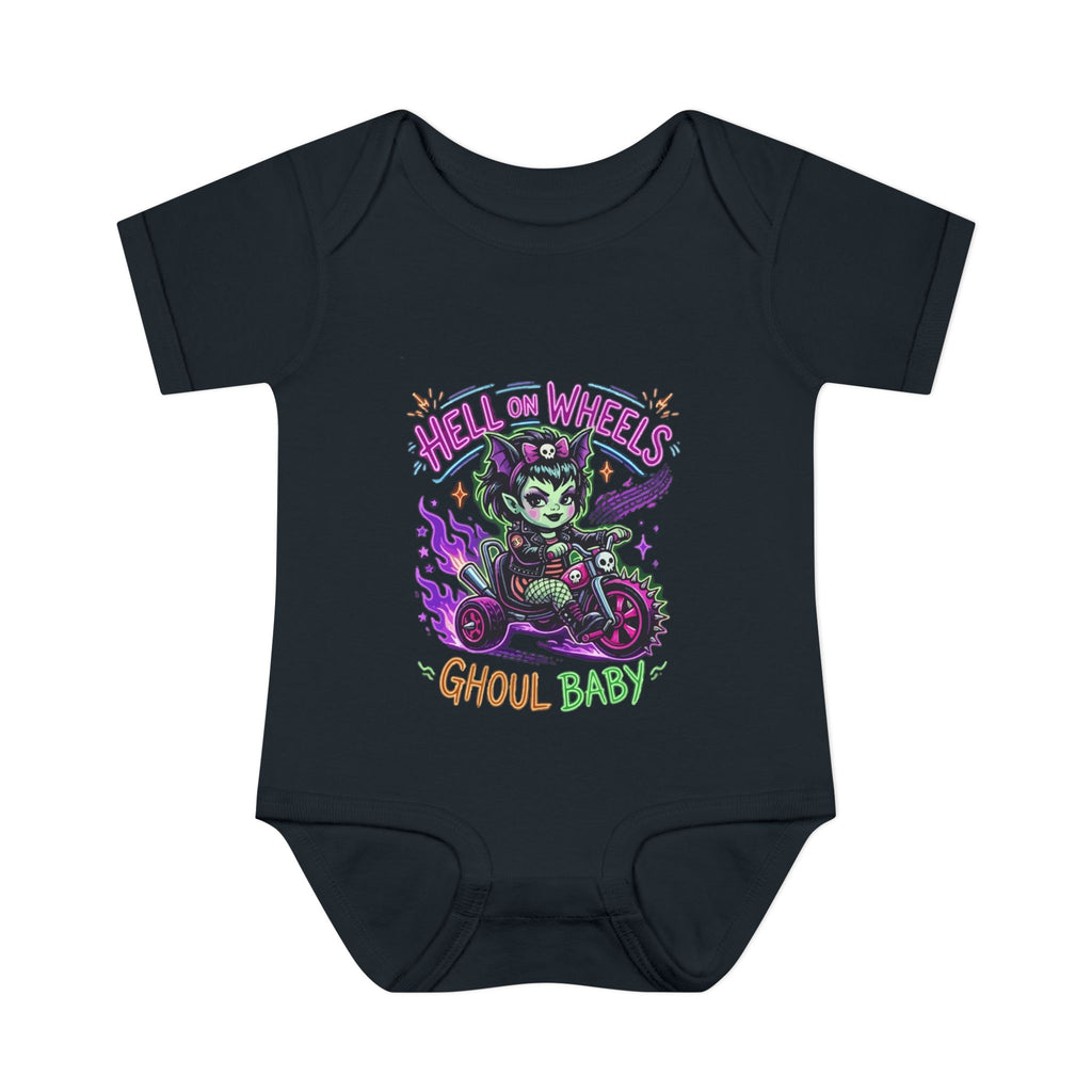 Ghoul Baby Infant Bodysuit — "Hell on Wheels" Retro Halloween Baby Onesie