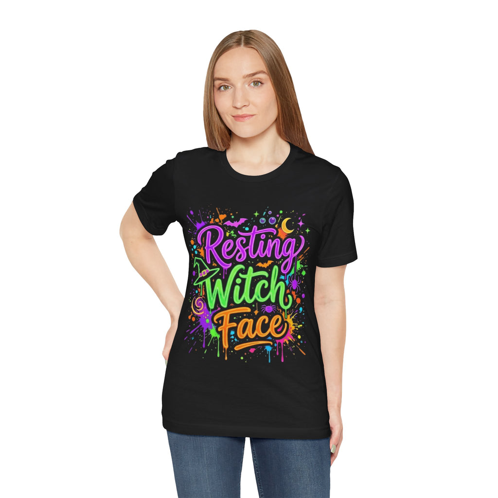 Resting Witch Face T-Shirt — Colorful Halloween Graphic Tee