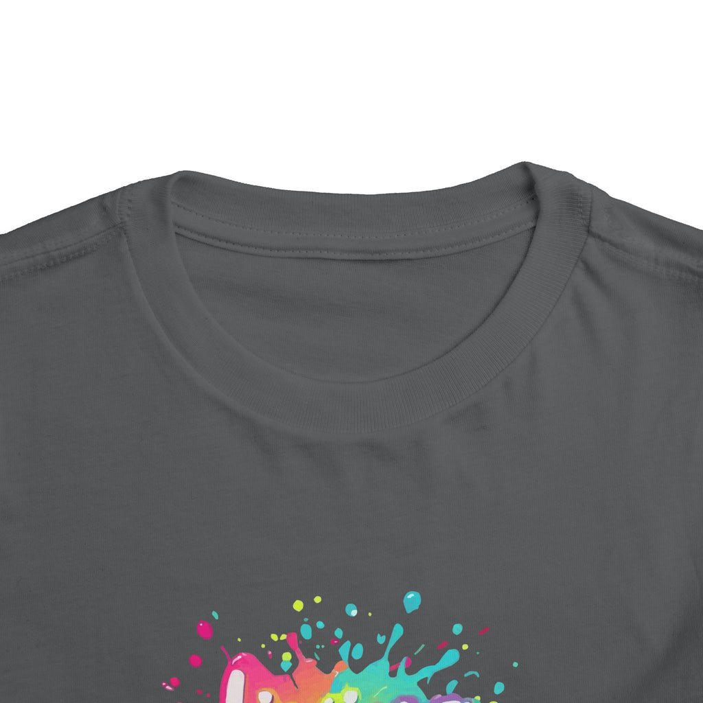 Toddler Tee — "Living My Best Life" Rainbow Paint Splash