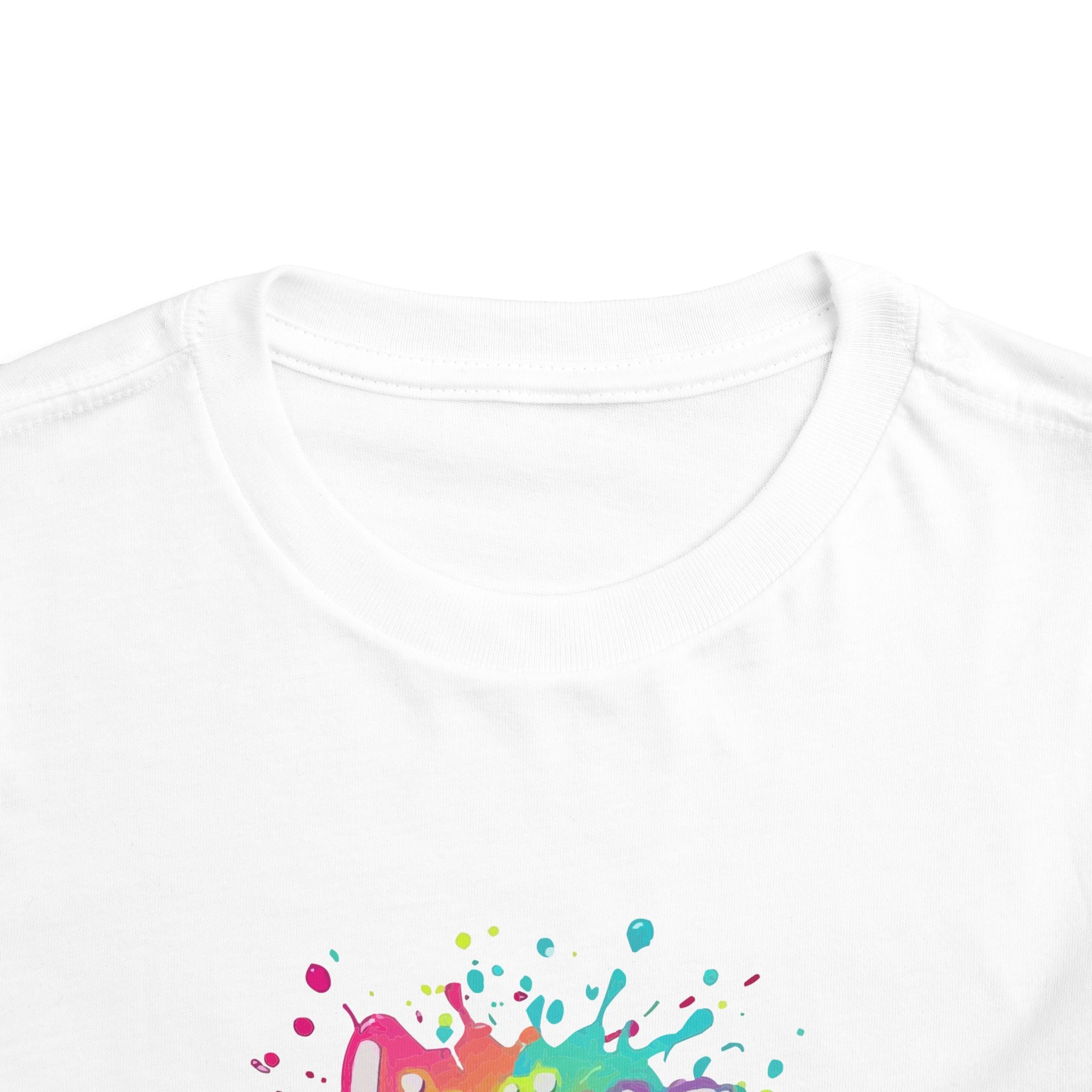 Toddler Tee — "Living My Best Life" Rainbow Paint Splash