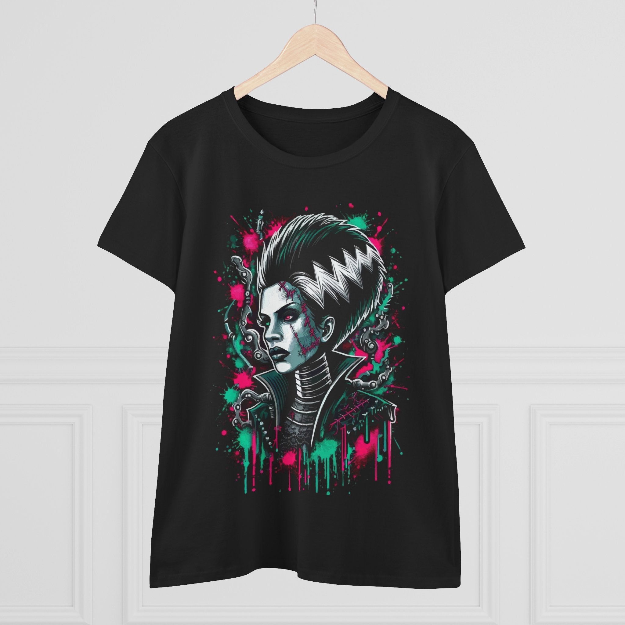 Women's Tee — Neon Bride of Frankenstein Graphic Tee