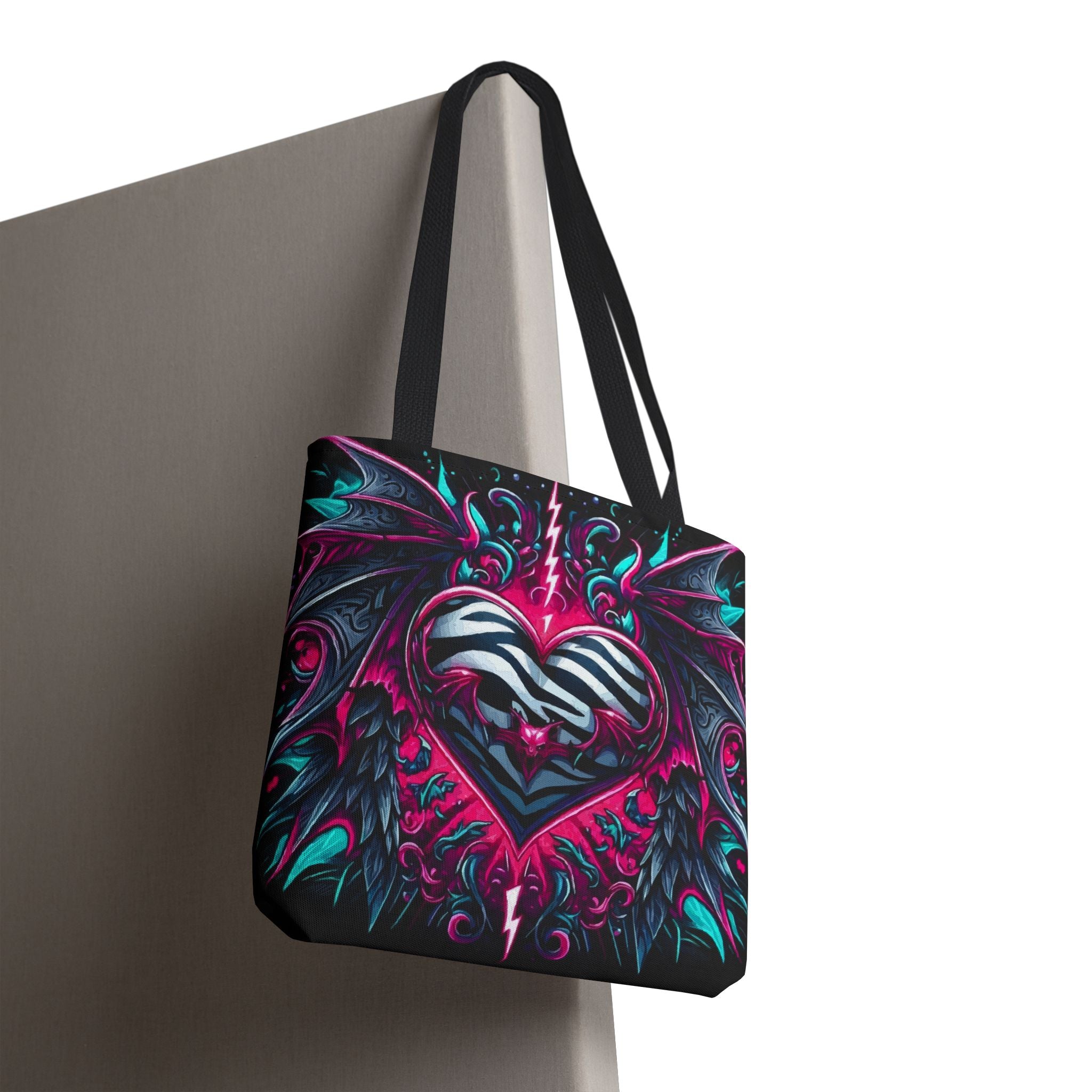 Gothic Neon Heart Tote