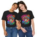 Country Girl At Heart Graphic Tee — Floral Cow Skull Colorful Western T-Shirt