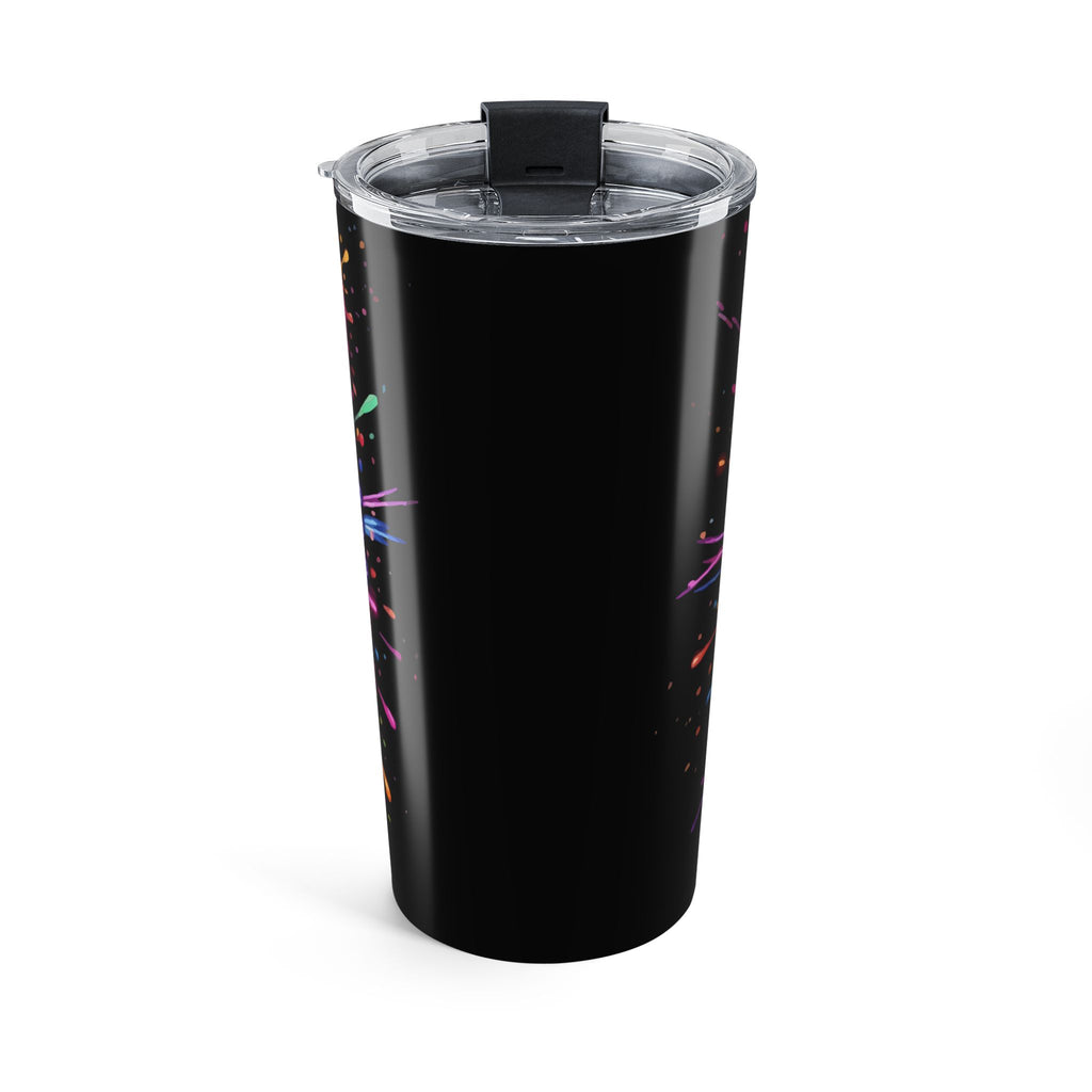 20oz Autism Awareness Tumbler — "Autism Her Voice, She Is My Heart" Neon Puzzle Splash