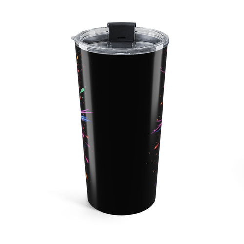 20oz Autism Awareness Tumbler — "Autism Her Voice, She Is My Heart" Neon Puzzle Splash