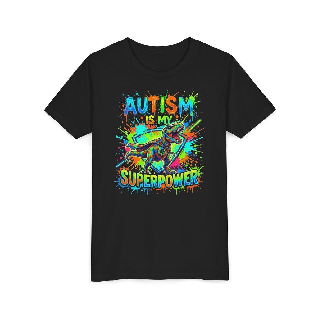 Youth Tee — "Autism Is My Superpower" Colorful Superhero Design