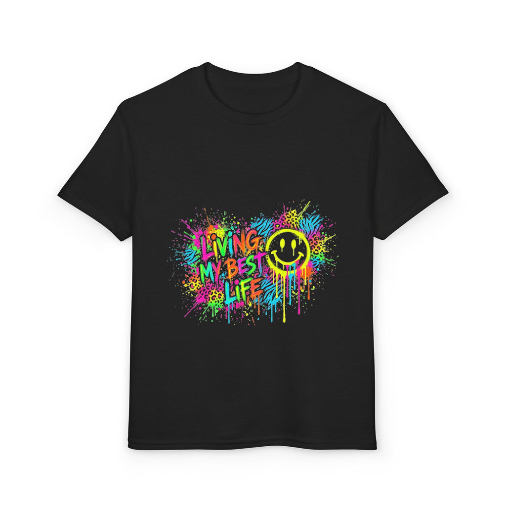 Youth T-Shirt - Colorful Paint Splatter Smiley Design