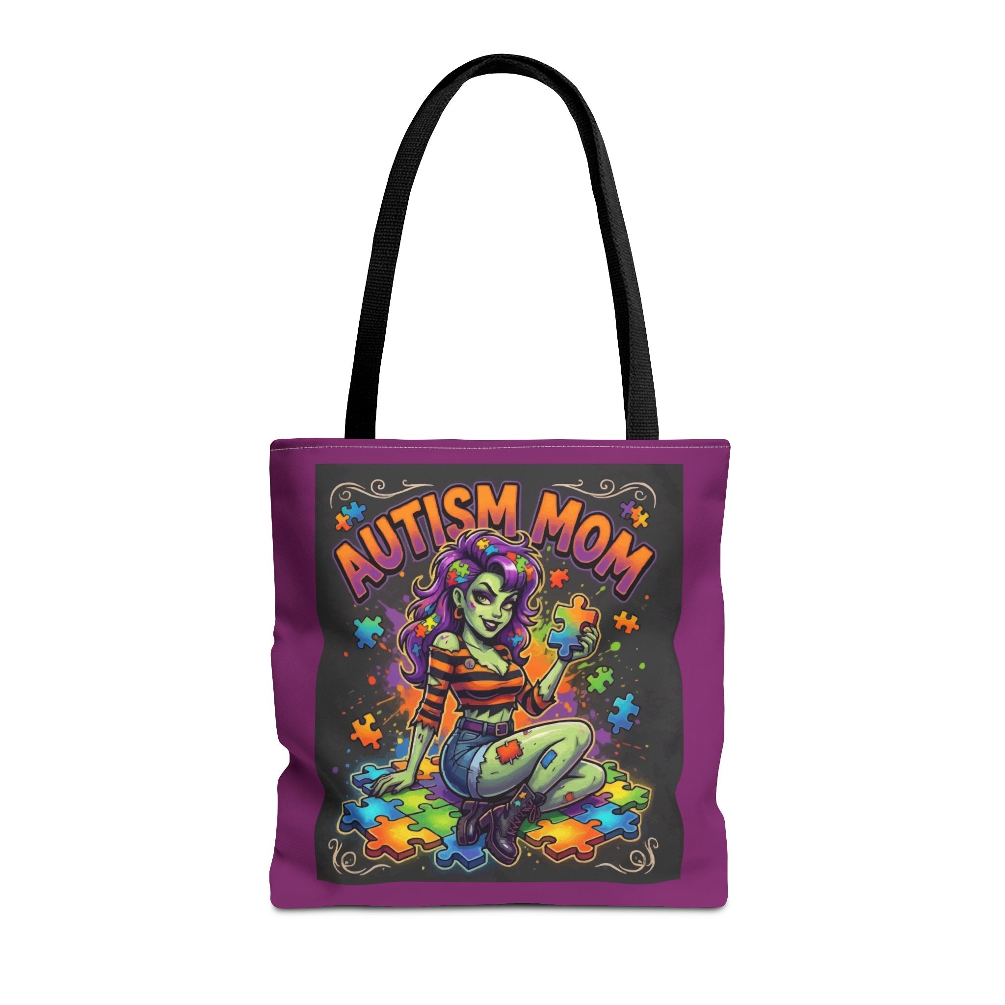Autism Mom Tote Bag — Colorful Puzzle Piece Support Design