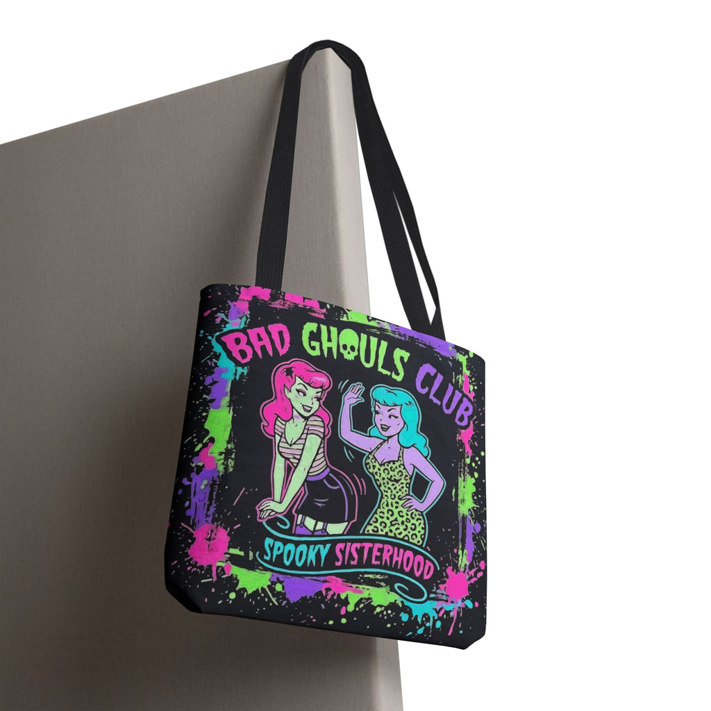 Bad Ghouls Club Tote Bag — Spooky Sisterhood Halloween Canvas Tote