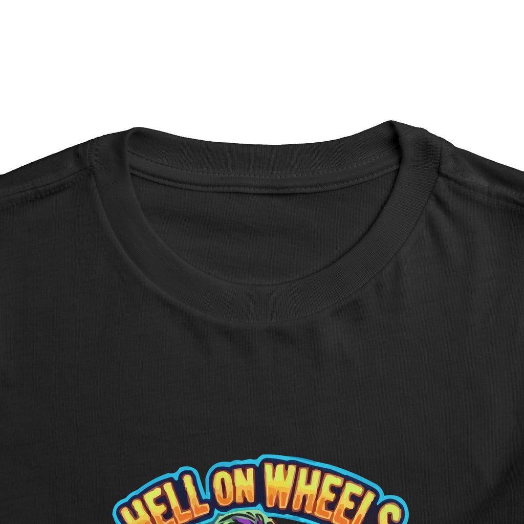 Toddler Tee — "Hell on Wheels" Biker Zombie Graphic Shirt