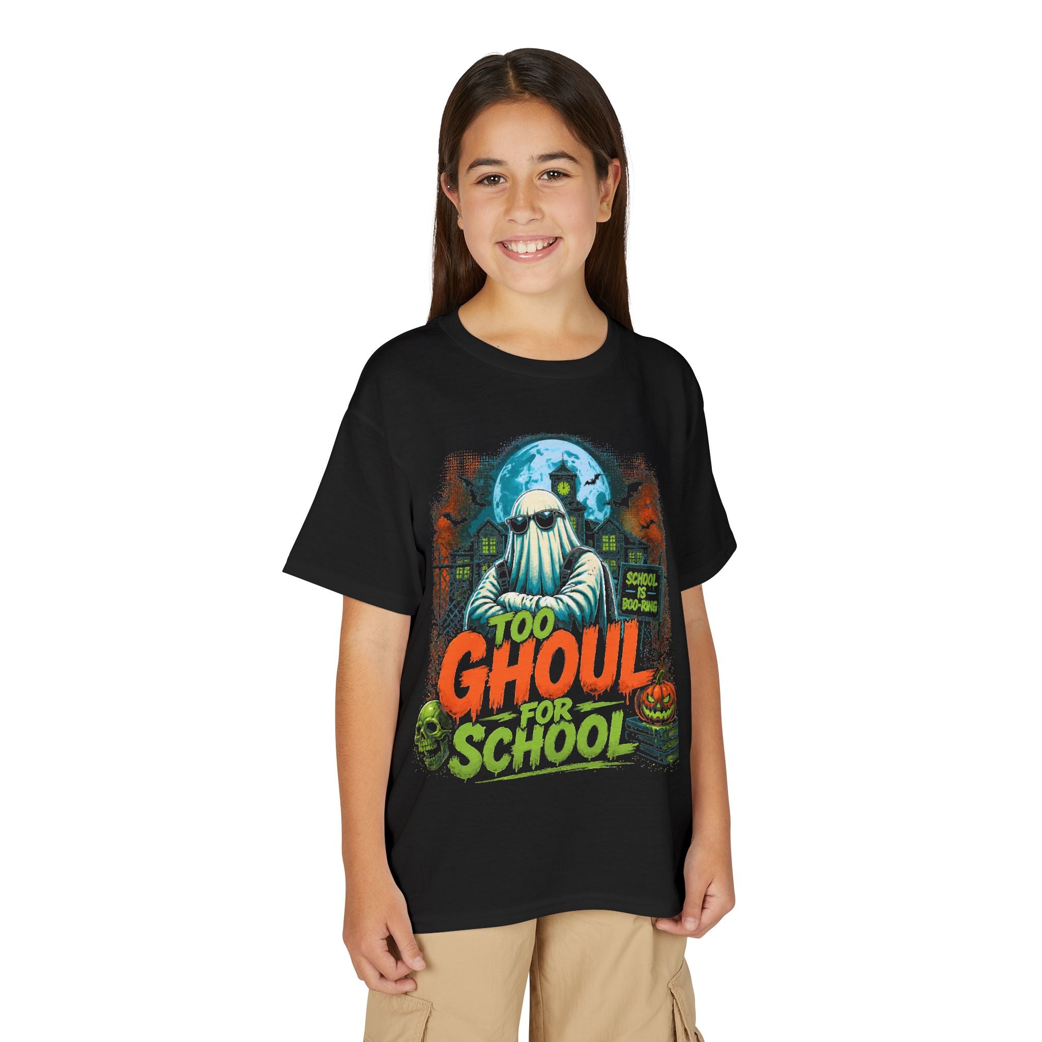 Ghoul School Youth T-Shirt — Spooky Halloween Ghost Design