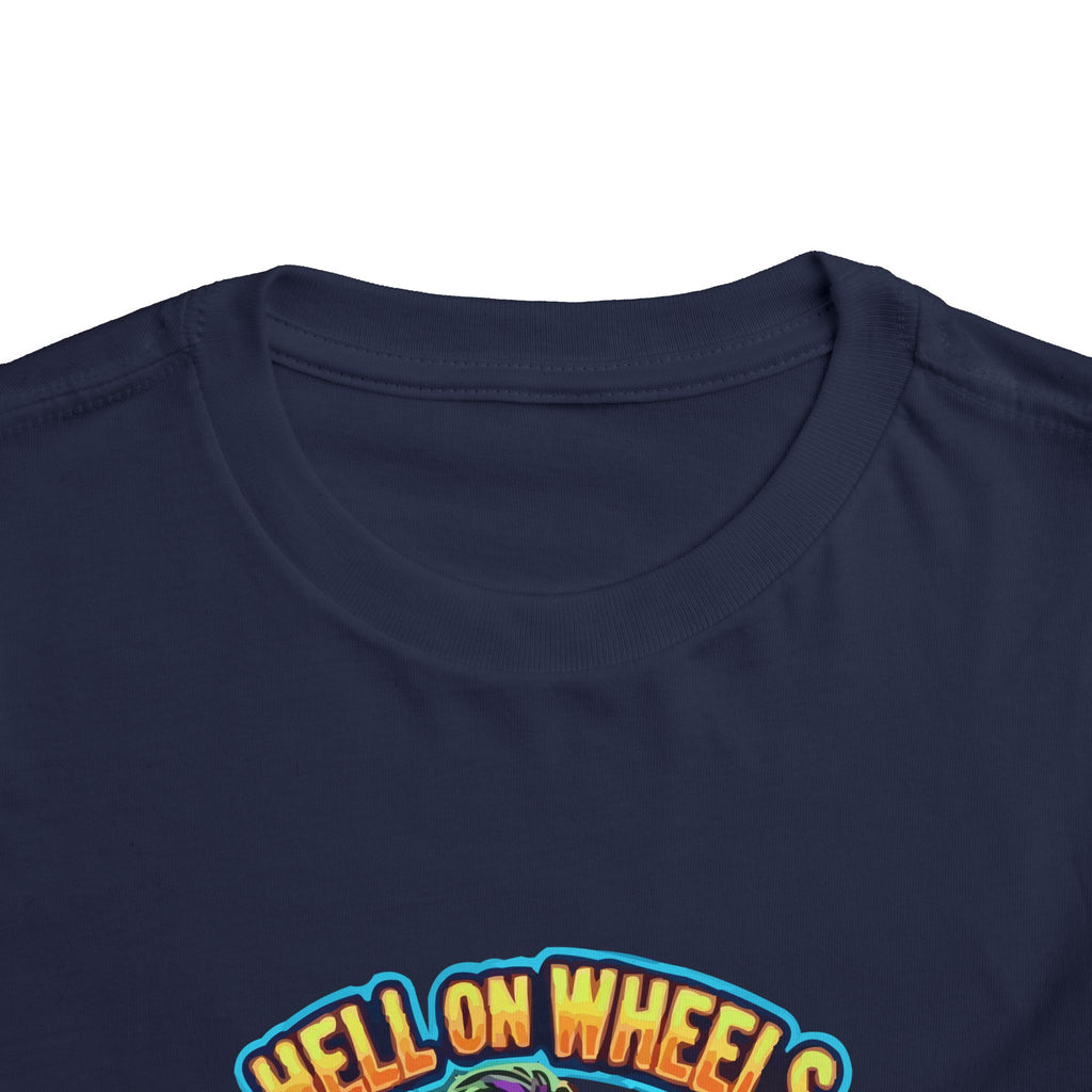Toddler Tee — "Hell on Wheels" Biker Zombie Graphic Shirt