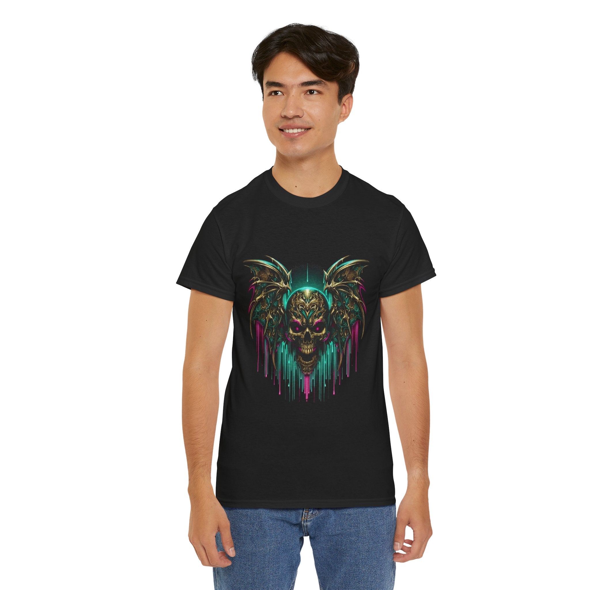 Neon Drip Demon Skull T-Shirt
