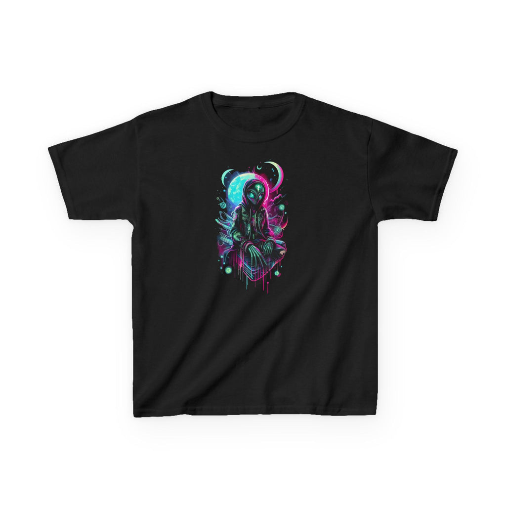 Kids Alien Tee — Neon Cosmic Space Graphic Shirt