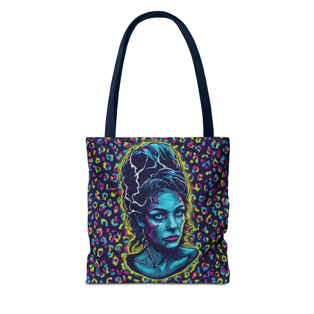 Neon Bride of Frankenstein Tote Bag - Retro Pop Art All-Over Print