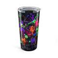 20oz Gothic Neon Skull Tumbler – Colorful Grunge Nightfall Travel Cup