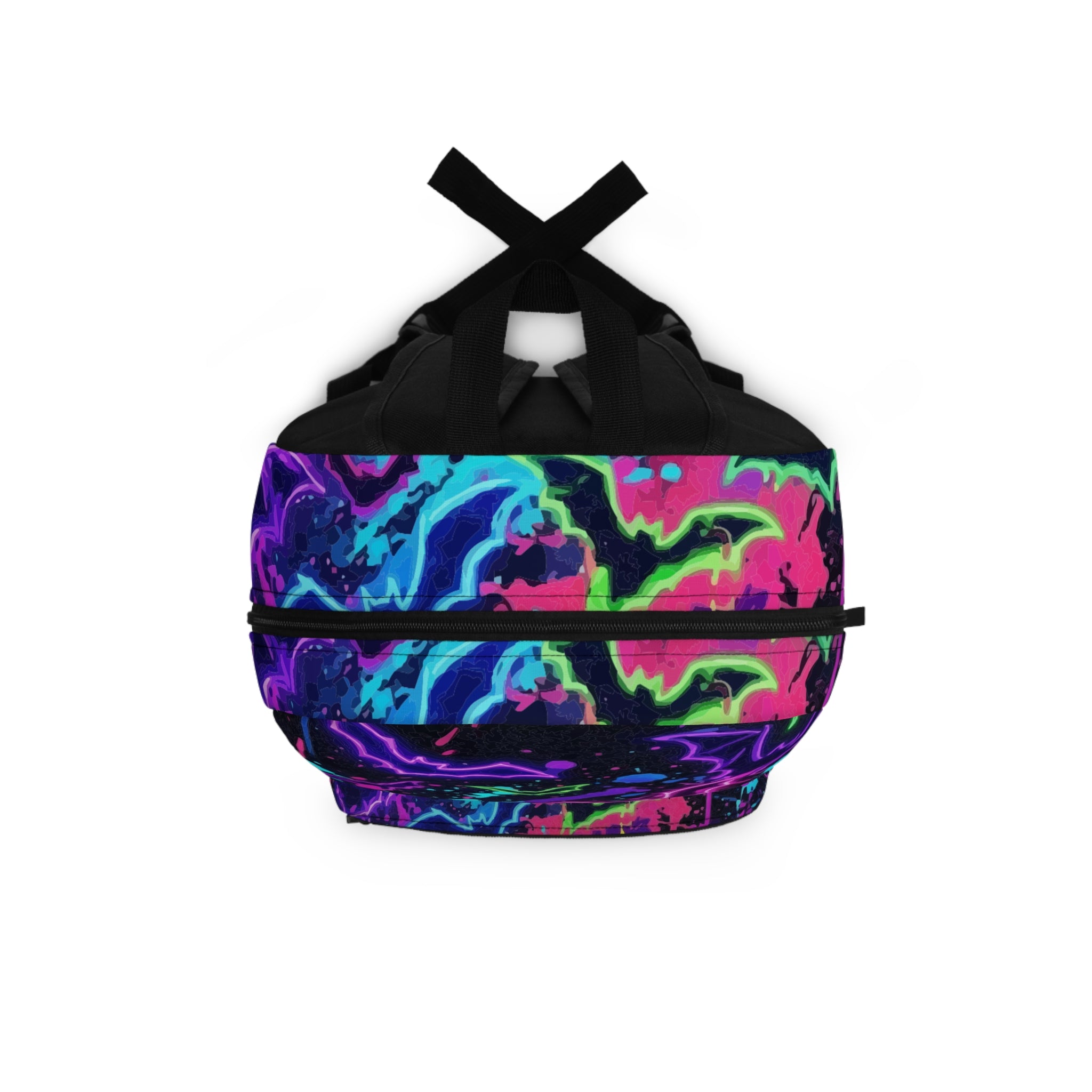Neon Psychedelic Backpack — Vibrant Tie-Dye Galaxy Print