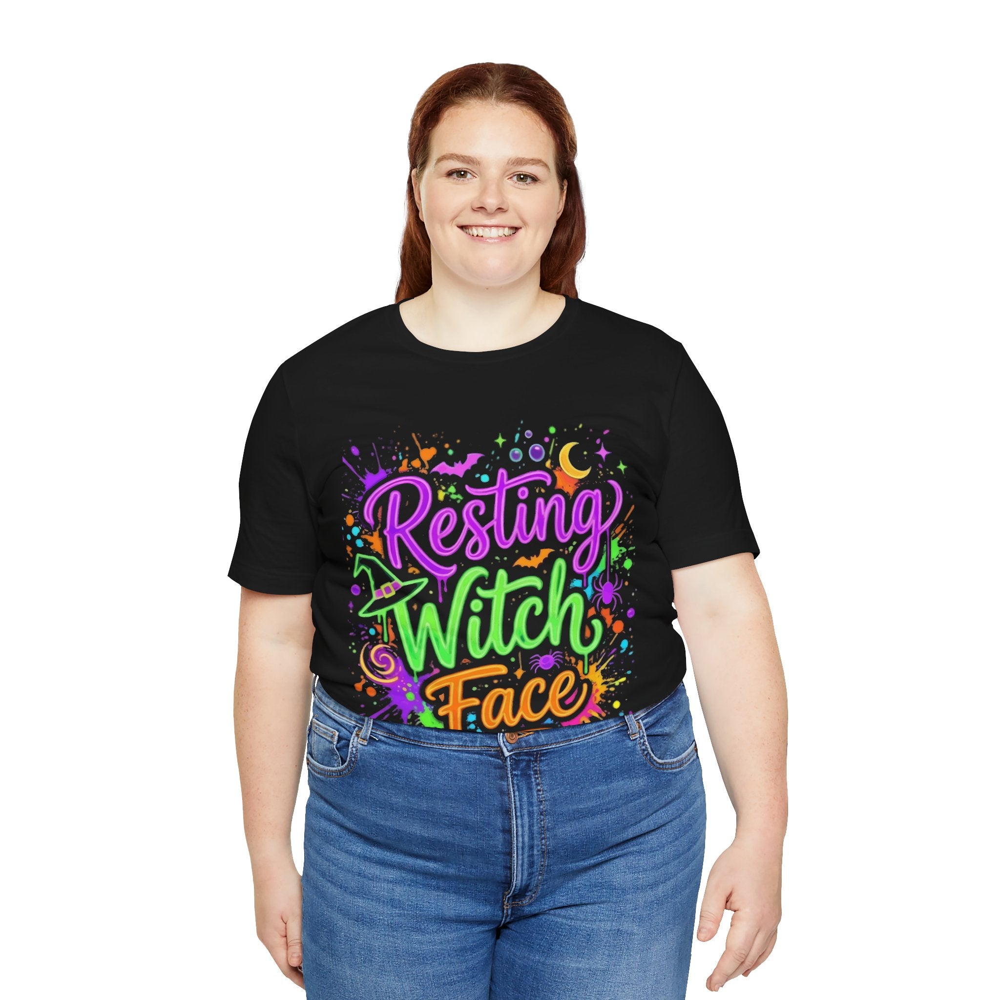Resting Witch Face T-Shirt — Colorful Halloween Graphic Tee