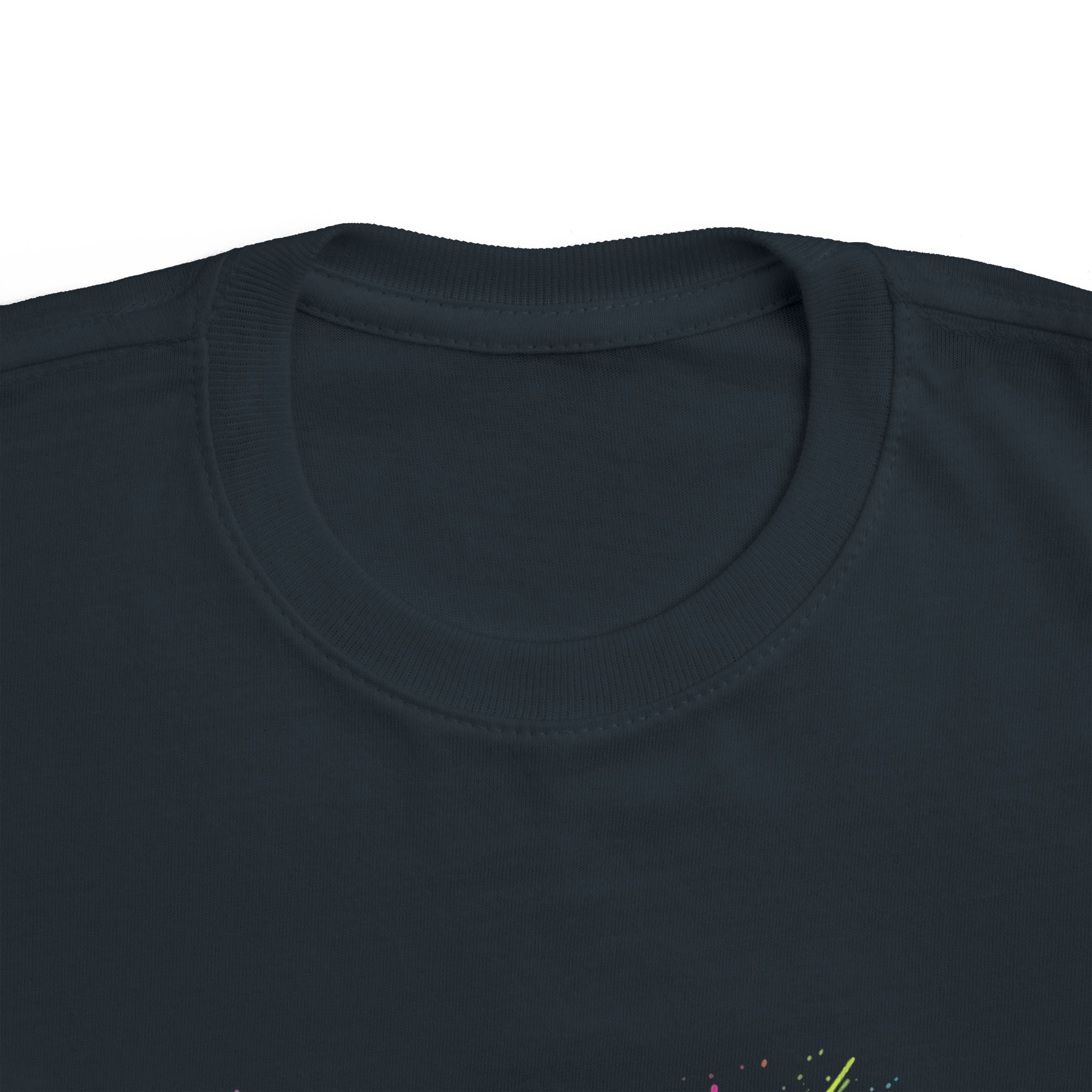 Toddler Tee — "Living My Best Life" Neon Smiley Paint Splash