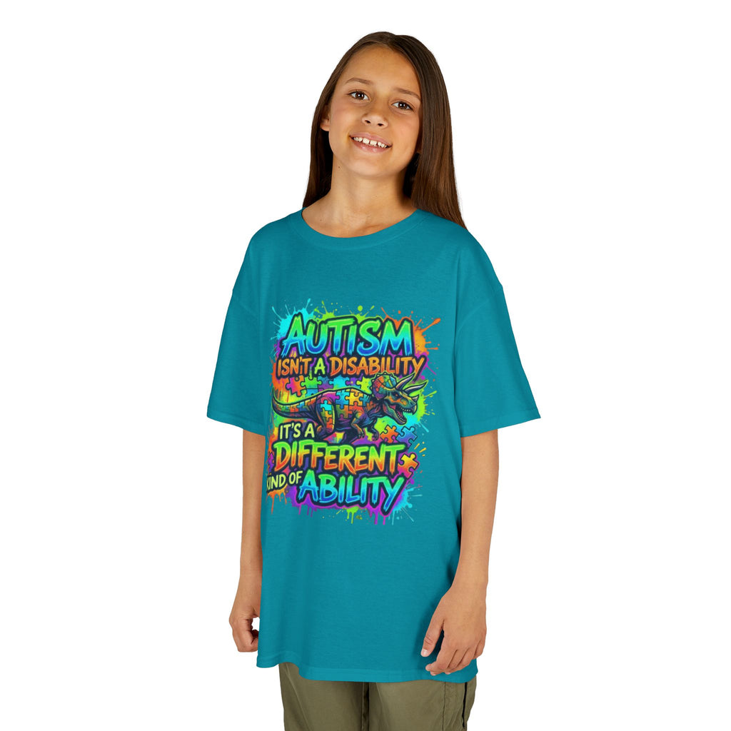 Kids Tee — "Autism Isn’t a Disability, It’s a Different Kind of Ability" Colorful Awareness Shirt