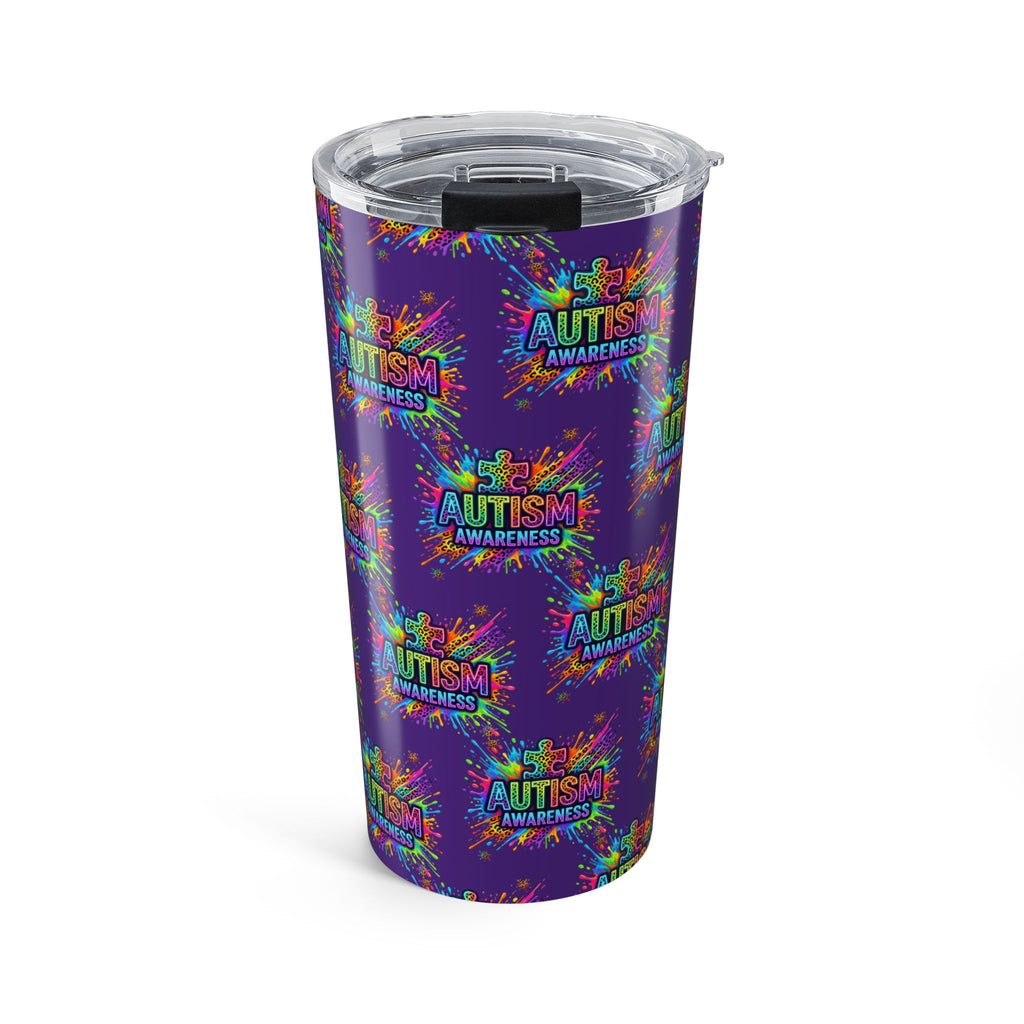 Autism Awareness 20oz Tumbler – Colorful Puzzle Splash Travel Cup
