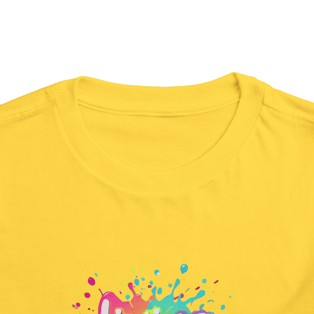 Toddler Tee — "Living My Best Life" Rainbow Paint Splash