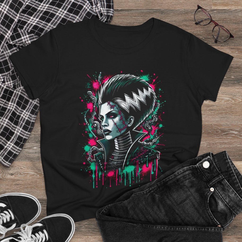 Women's Tee — Neon Bride of Frankenstein Graphic Tee