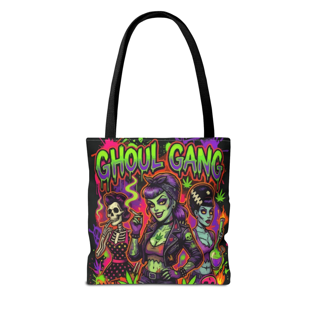 Ghoul Gang Tote Bag — Neon Retro Halloween Horror Tote