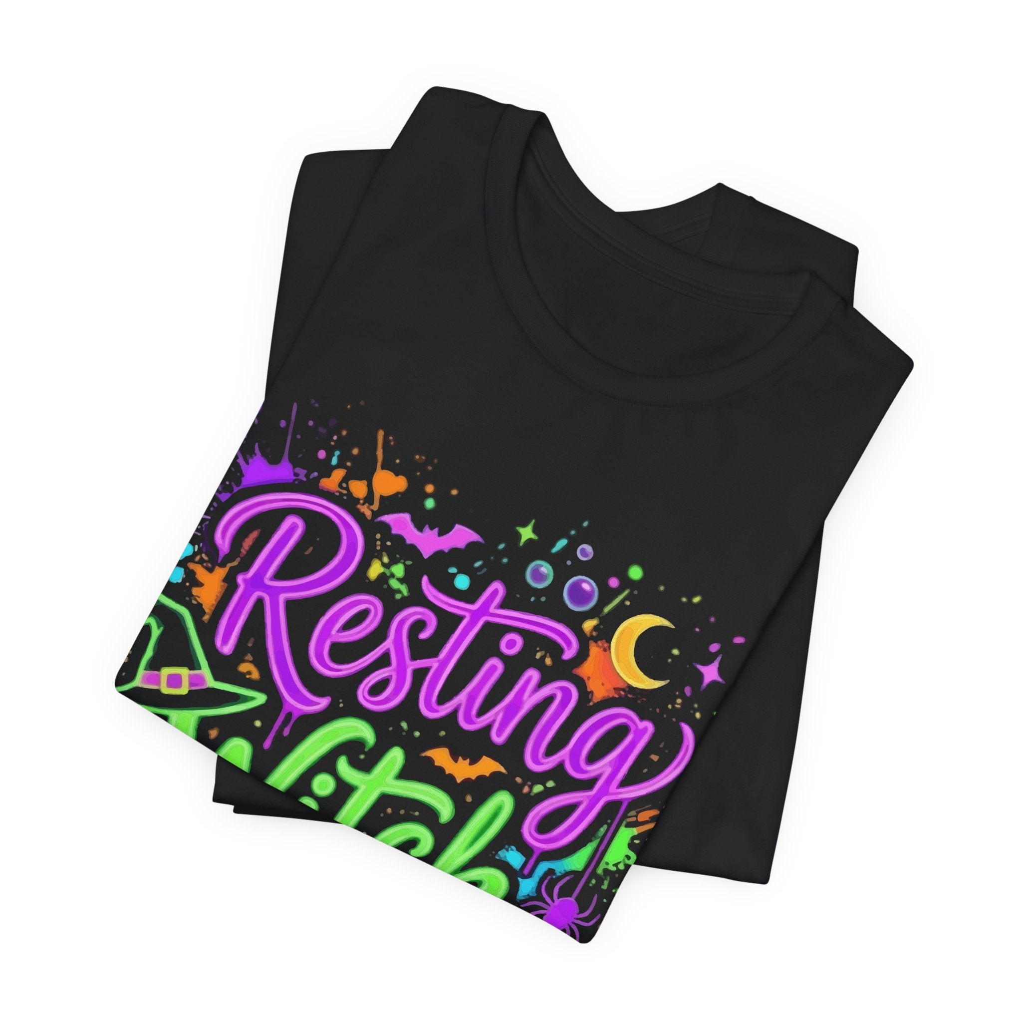 Resting Witch Face T-Shirt — Colorful Halloween Graphic Tee