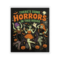 Halloween 'There's Some Horrors in This House' Kiss-Cut Sticker — Retro Pin-Up Witch Trio