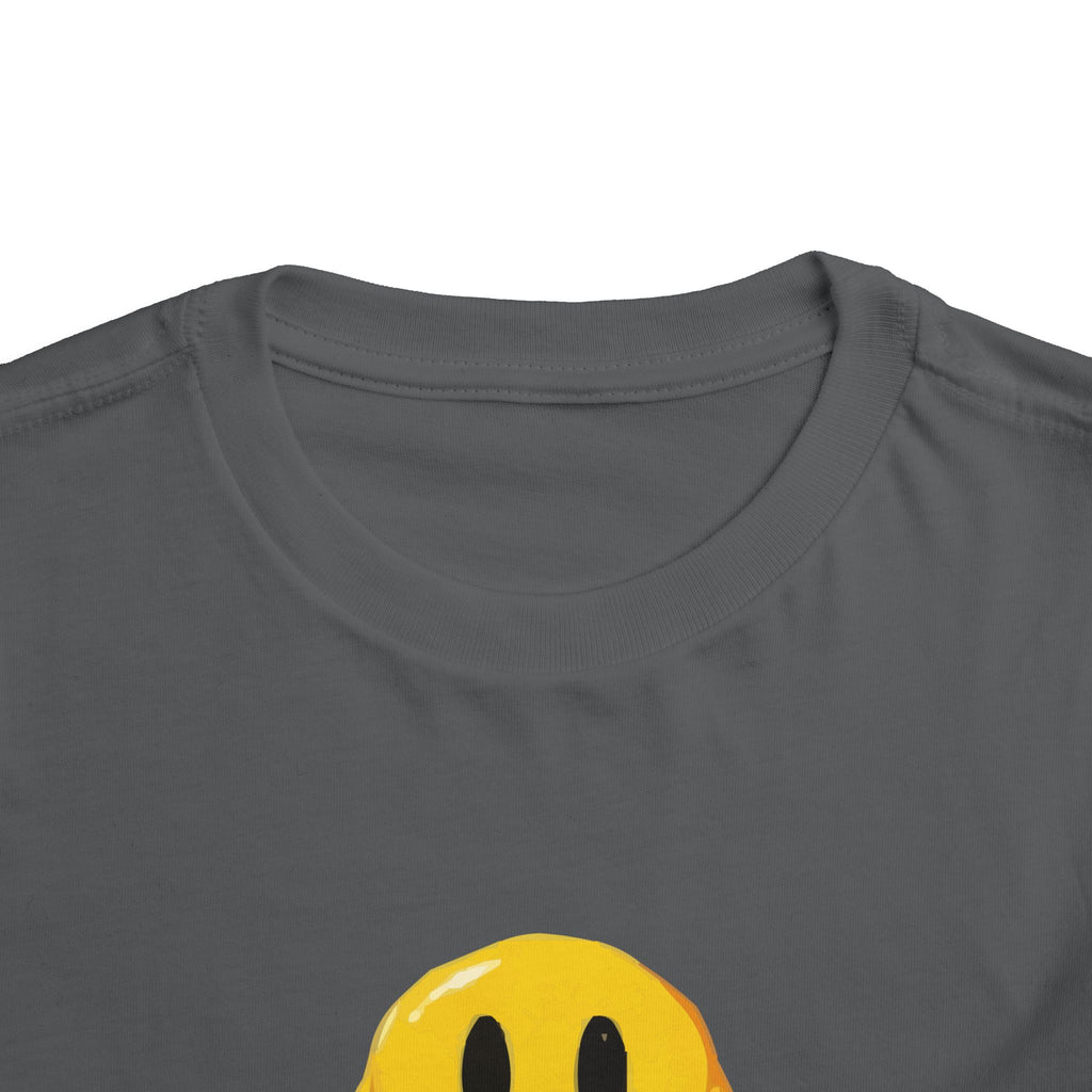 Toddler Tee — "Living My Best Life" Melted Smiley Graphic