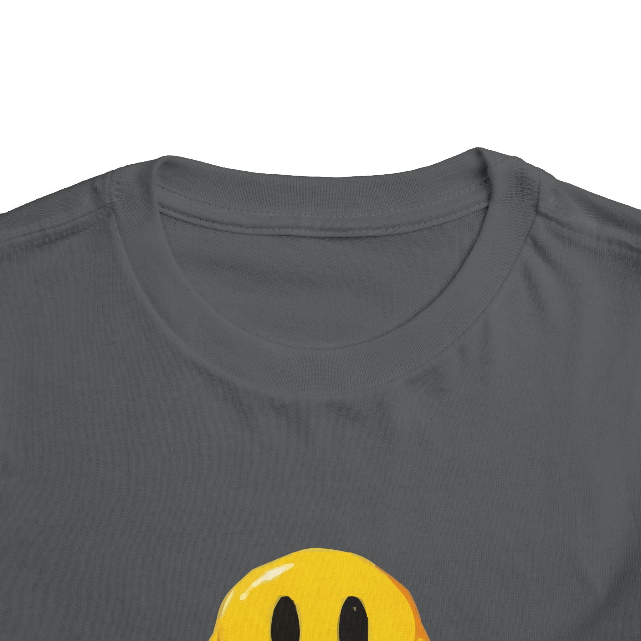 Toddler Tee — "Living My Best Life" Melted Smiley Graphic