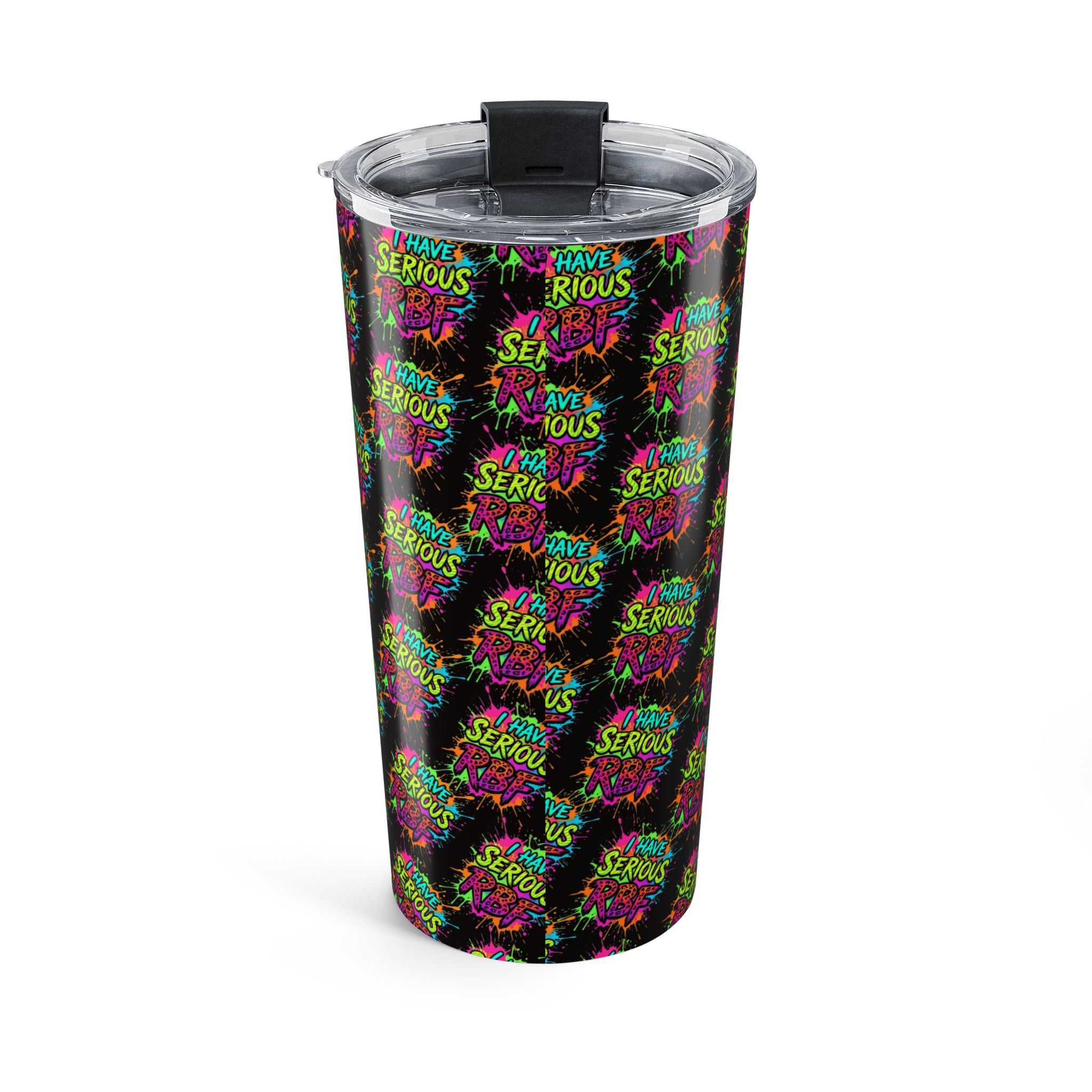 20oz Tumbler — 'Serious Vibes' Neon Tie-Dye Travel Mug