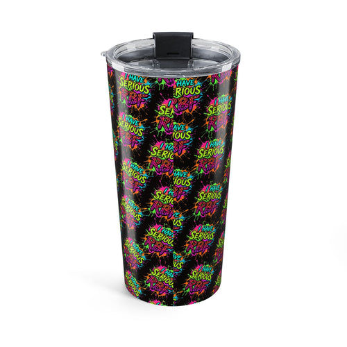 20oz Tumbler — 'Serious Vibes' Neon Tie-Dye Travel Mug