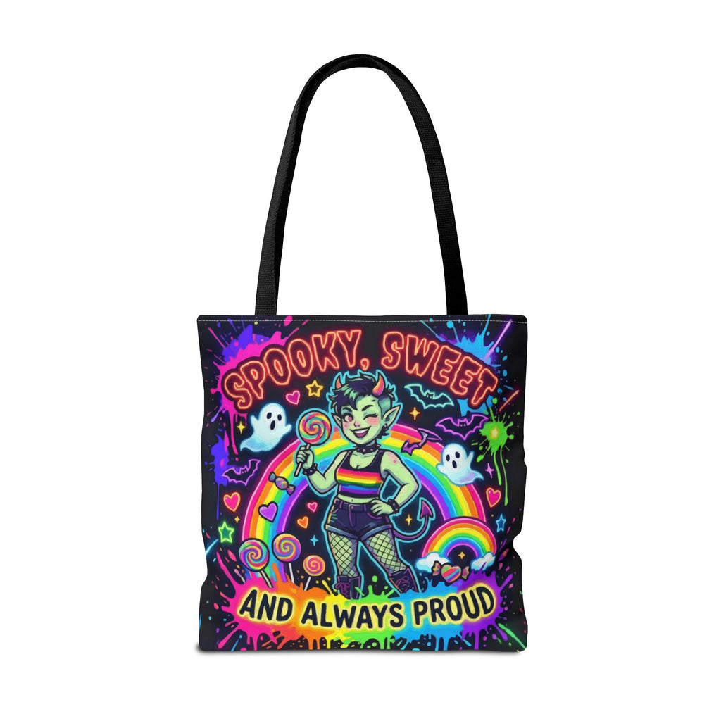 Spooky, Sweet and Always Proud Rainbow Goth Tote Bag