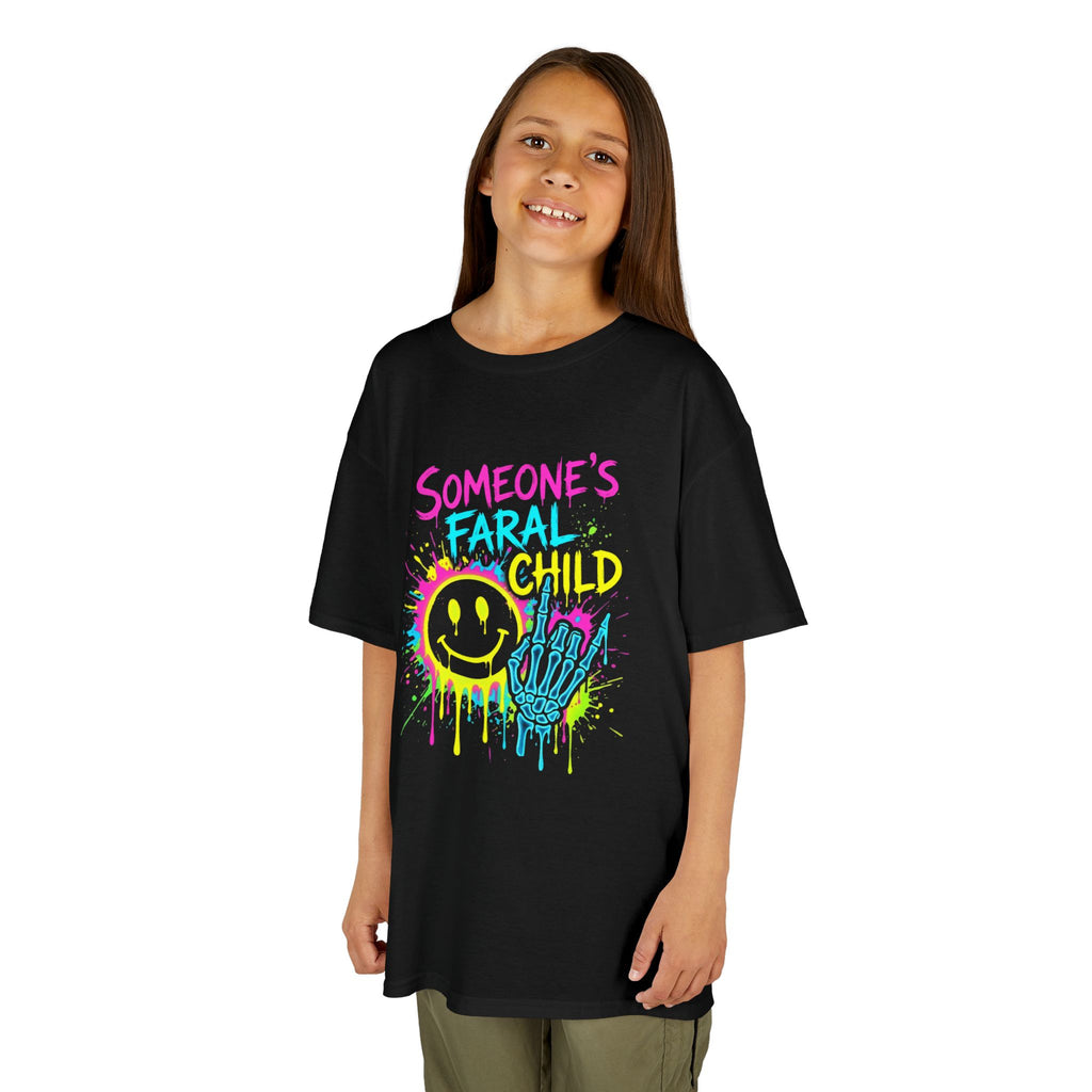 Someone's Faral Child Kids Tee — Colorful Drip Smile Graphic Shirt