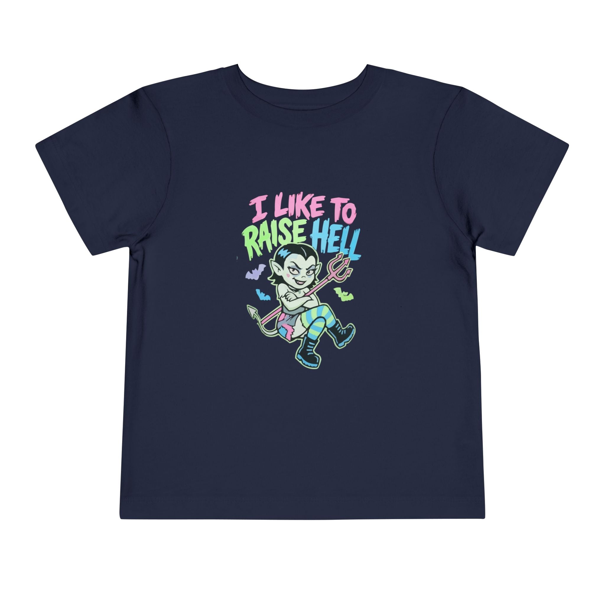 Toddler Tee - "I Like to Raise Hell" Cute Punk Vampire Graphic