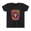 Youth Tee - "Country Girl at Heart" Colorful Bull Skull Graphic