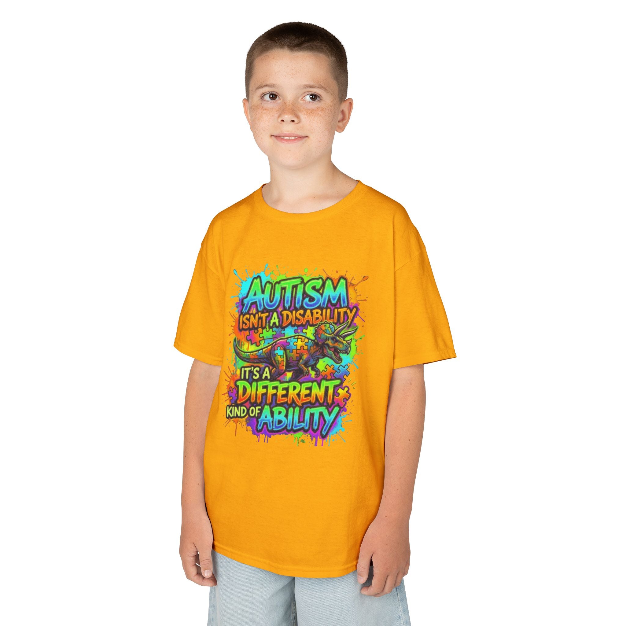 Kids Tee — "Autism Isn’t a Disability, It’s a Different Kind of Ability" Colorful Awareness Shirt