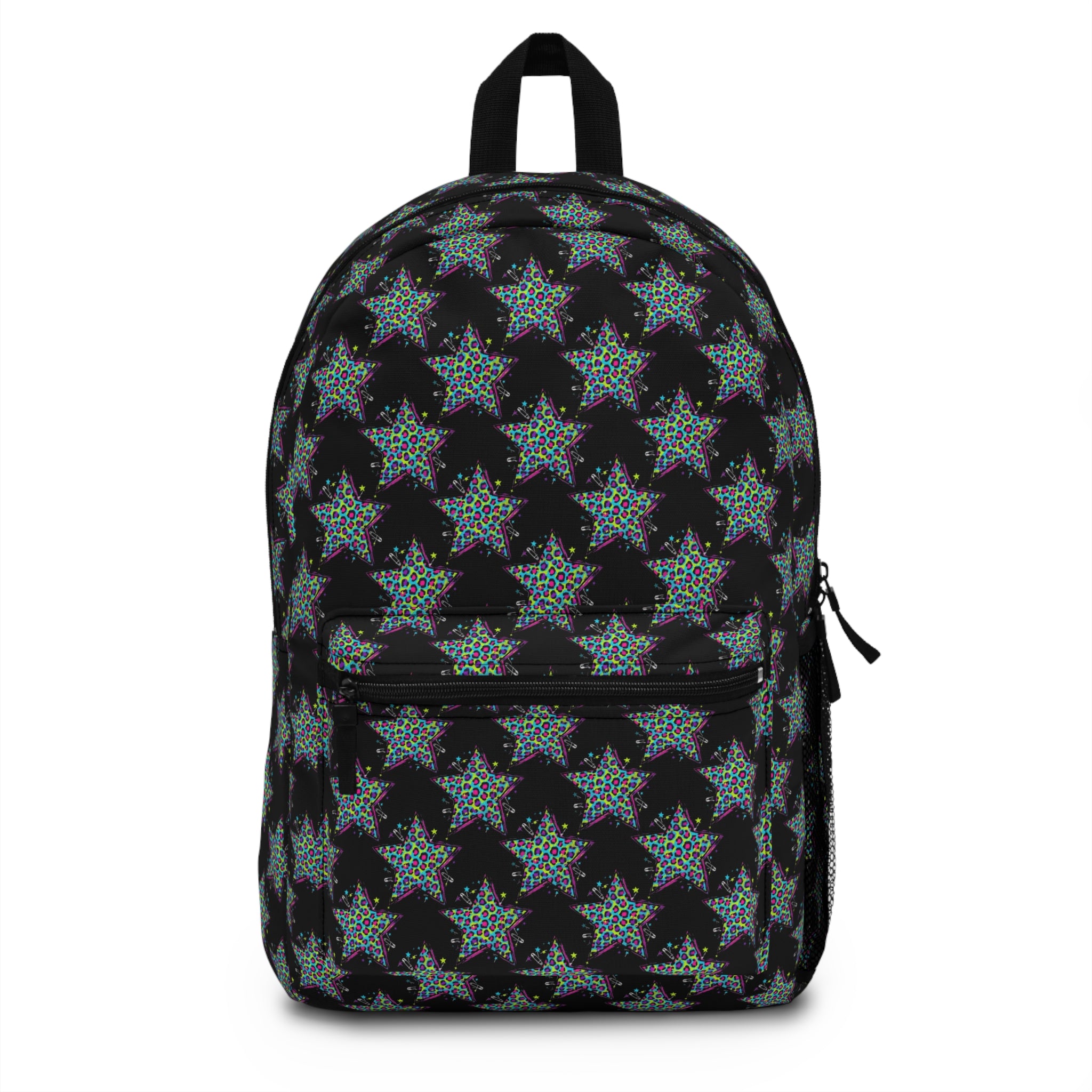 Black Glitter Star Backpack – Sparkle Pattern School & Everyday Bag