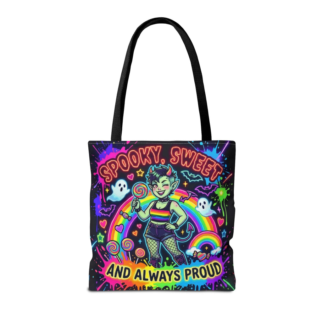 Spooky, Sweet and Always Proud Rainbow Goth Tote Bag
