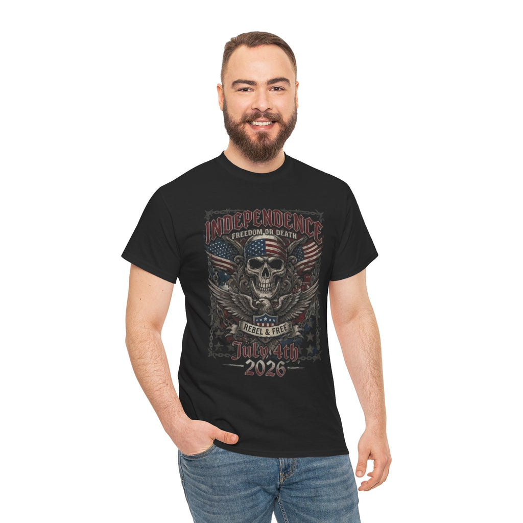 Independence Skull Tee — July 4th 2026 Patriotic Eagle Graphic T-Shirt