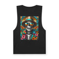 Skeleton Sun Hat Tank Top — Tropical Day of the Dead Skull Graphic Tank