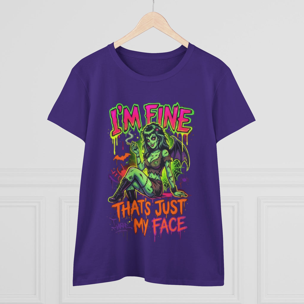 I'm Fine That's Just My Face Tee — Women's Horror Graphic T-Shirt