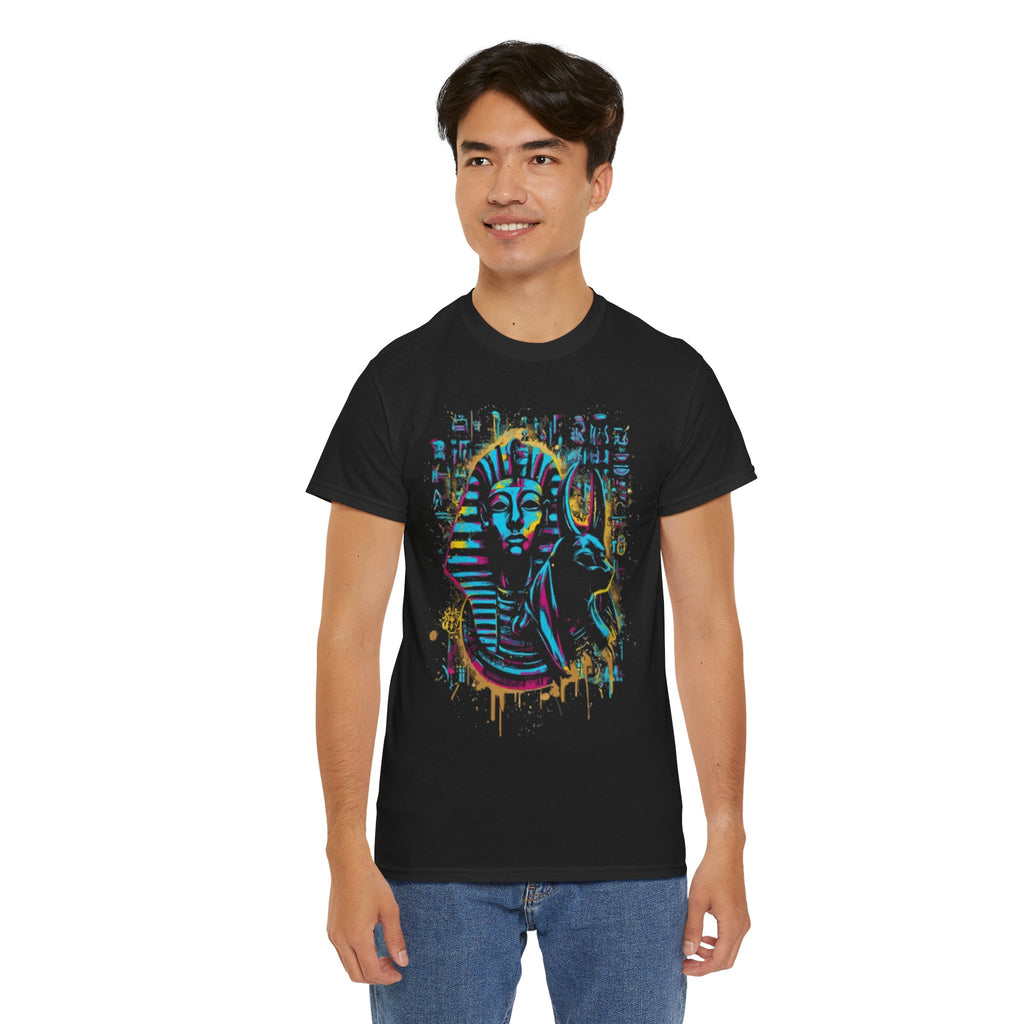 Pharaoh Street Art T-Shirt — Neon Egyptian King Graphic Tee